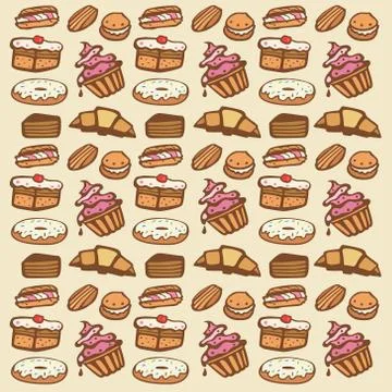 Cupcake seamless pattern Stock Illustration