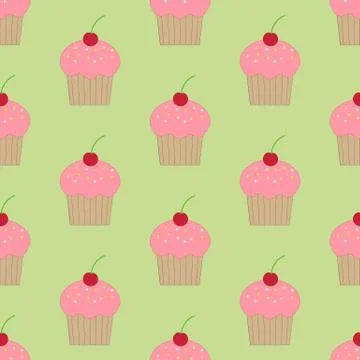 Cupcake seamless pattern 스톡 일러스트