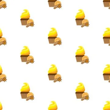 Cupcake. Seamless pattern. Stock Illustration