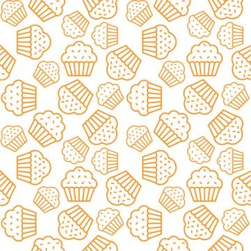Cupcake seamless pattern for use as background or wrapping paper gift Illustrazione stock