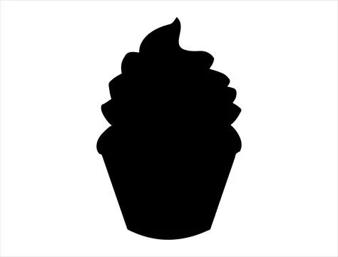 Cupcake silhouette vector art Stock Illustration
