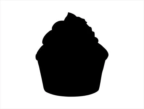 Cupcake silhouette vector art Stock Illustration