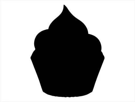 Cupcake silhouette vector art Stock Illustration