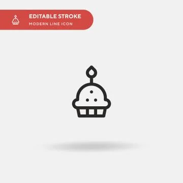 Cupcake Simple vector icon. Illustration symbol design template for web mobil Stock Illustration