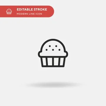 Cupcake Simple vector icon. Illustration symbol design template for web mobil Stock Illustration