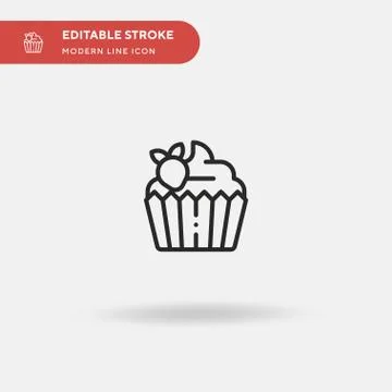 Cupcake Simple vector icon. Illustration symbol design template for web mobil Stock Illustration