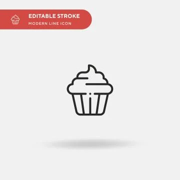 Cupcake Simple vector icon. Illustration symbol design template for web mobil Stock Illustration