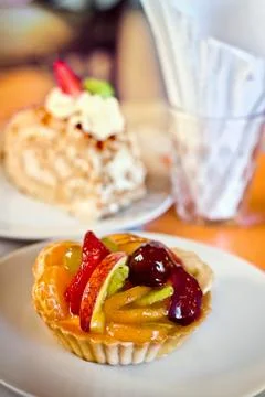 Cupcake slice - selective focus Stock Photos
