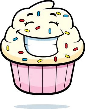 Cupcake Smiling Stock Illustration
