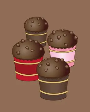 Cupcake snacks Stock Illustration