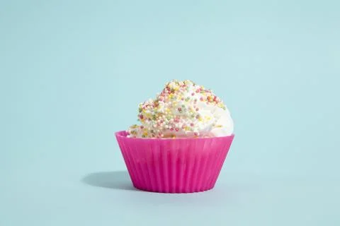Cupcake sprinkles blue Stock Photos