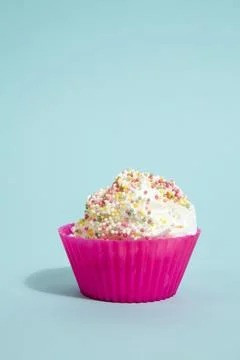 Cupcake sprinkles blue Stock Photos