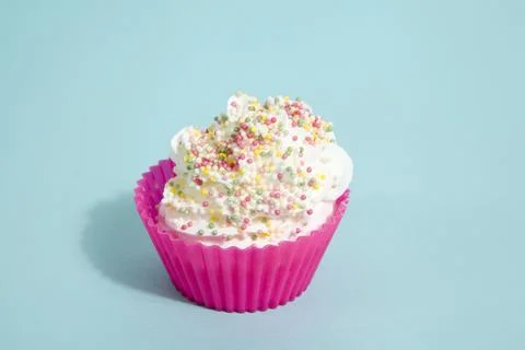 Cupcake sprinkles blue Stock Photos