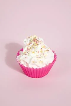 Cupcake sprinkles pink Stock Photos
