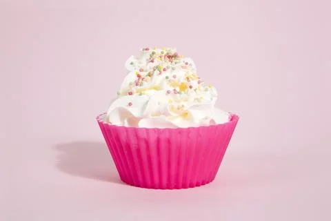 Cupcake sprinkles pink Stock Photos