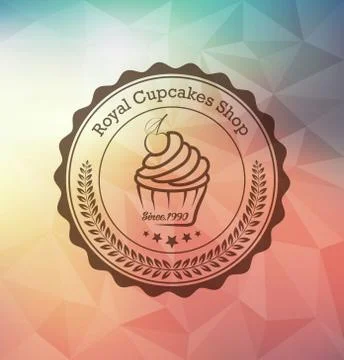 Cupcake sticker vector Stock Illustration