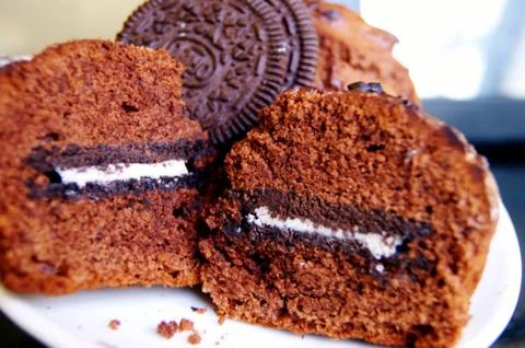 Cupcake Stuffed Oreo Stockfoto's