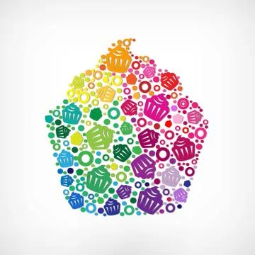 Cupcake symbol Stock Illustration