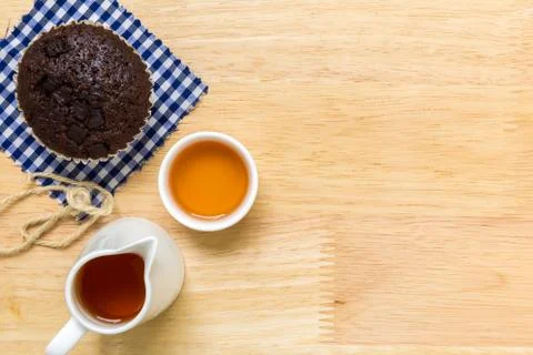 Cupcake with Tea Cup / Cupcake with Tea Background Foto stock