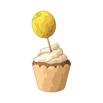 Cupcake topper illustration Stock Illustration