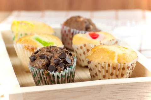 Cupcake various flavors Stock Photos