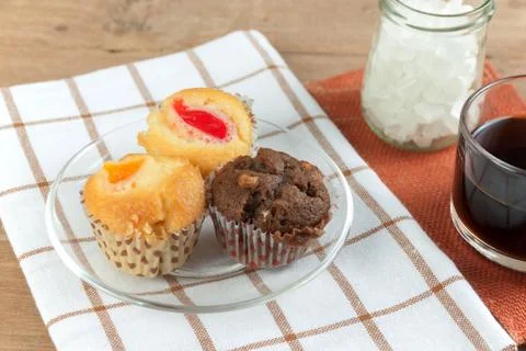 Cupcake various flavors Stock Photos