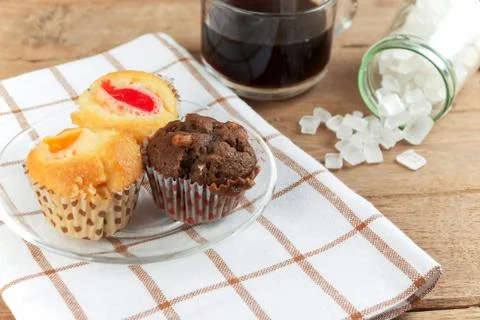 Cupcake various flavors Stock Photos