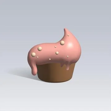 Cupcake vector 3d icon. pink cupcake 3d illustration. Illustrazione stock