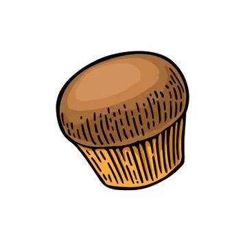 Cupcake. Vector black hand drawn vintage engraving Stockillustratie