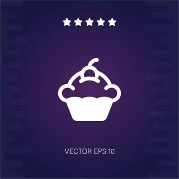Cupcake vector icon Stock Illustration