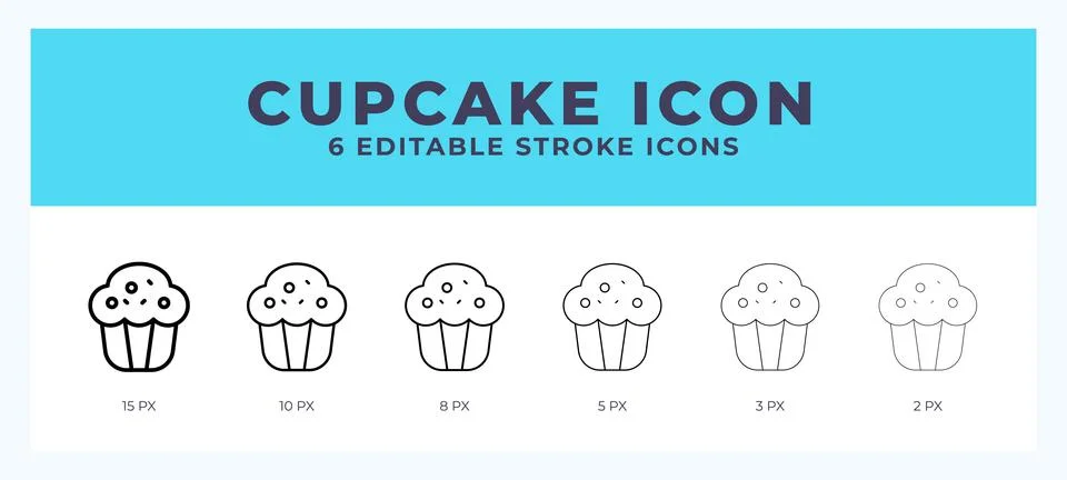 Cupcake vector icon for web and app. Editable stroke vector illustration Stock-Illustration