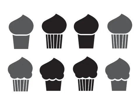 Cupcake vector icons. Dessert baking signs. Cupcake sign Stock Illustration