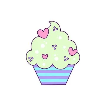 Cupcake  Vector illustration in a flat style Stock Illustration