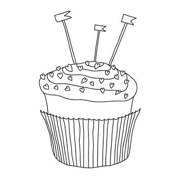 Cupcake vector illustration isolated on white background Stock Illustration