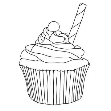 Cupcake vector illustration isolated on white background Stock Illustration