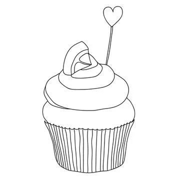 Cupcake vector illustration isolated on white background Stock Illustration