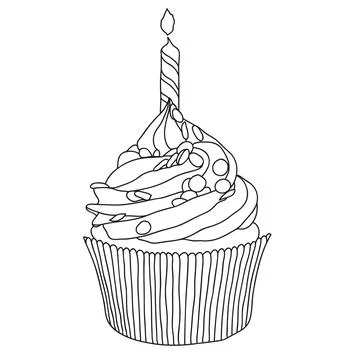 Cupcake vector illustration isolated on white background Stock Illustration