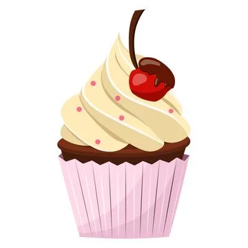 Cupcake. vector illustration on a white background Stock Illustration