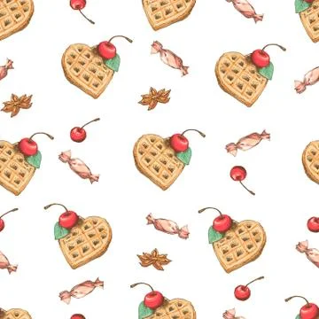 Cupcake vector pattern. Happy birthday cupcake background. Cupcake pattern Stock Illustration
