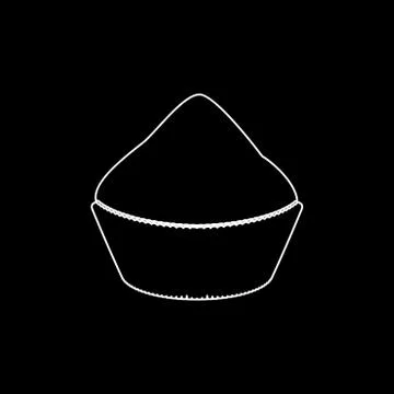Cupcake white color path icon . Stock Illustration