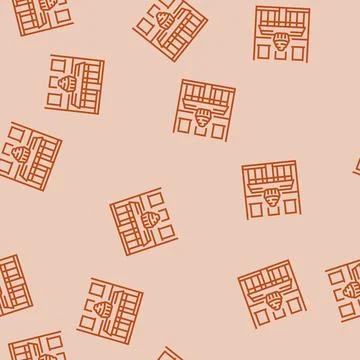 Cupcakery shop line seamless pattern Ilustración de archivo