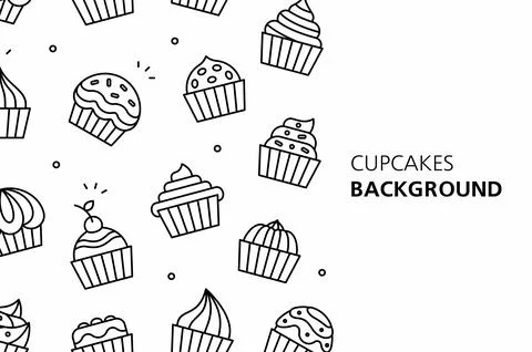 Cupcakes background Stock Illustration