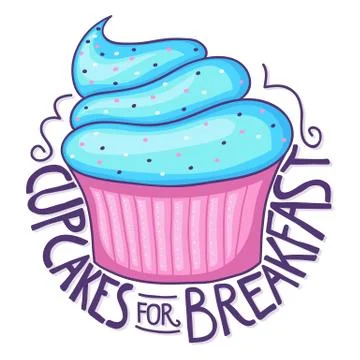 Cupcakes for breakfast Stock Illustration