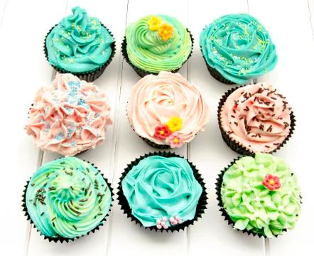 Cupcakes decorated Stock Photos
