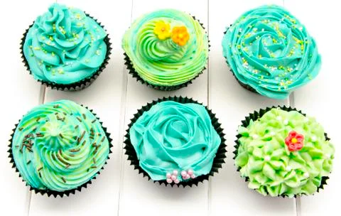Cupcakes decorated Stock Photos