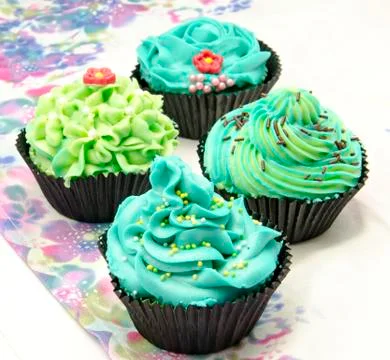 Cupcakes decorated Stock Photos