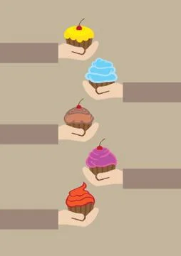 Cupcakes in Hand Vector Illustration Stock-Illustration