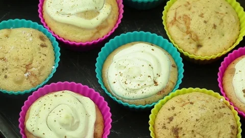 Cupcakes home closeup Stock Footage 71642465