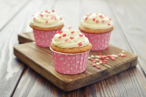 Cupcakes with icing Foto stock