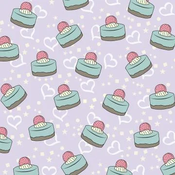 Cupcakes pattern Stock Illustration